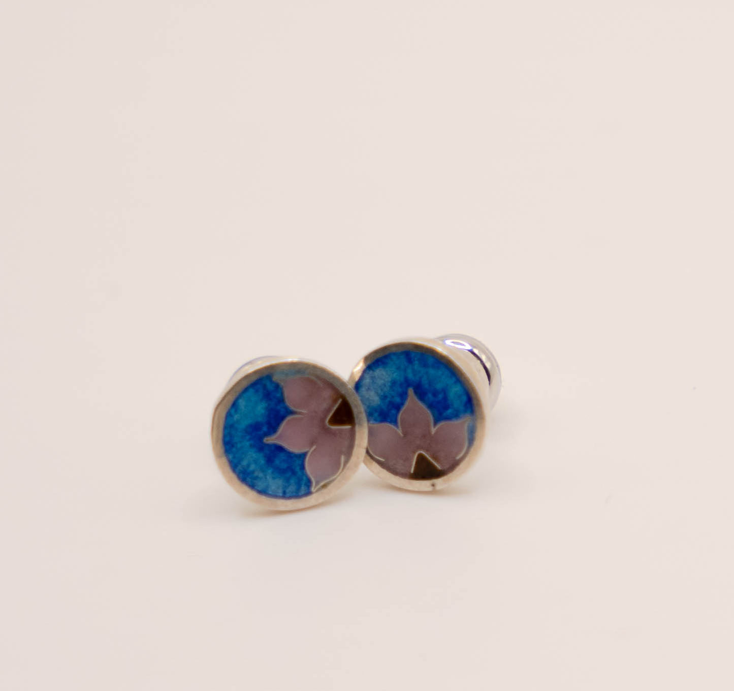 Lotos Flower Silver Stud Earrings