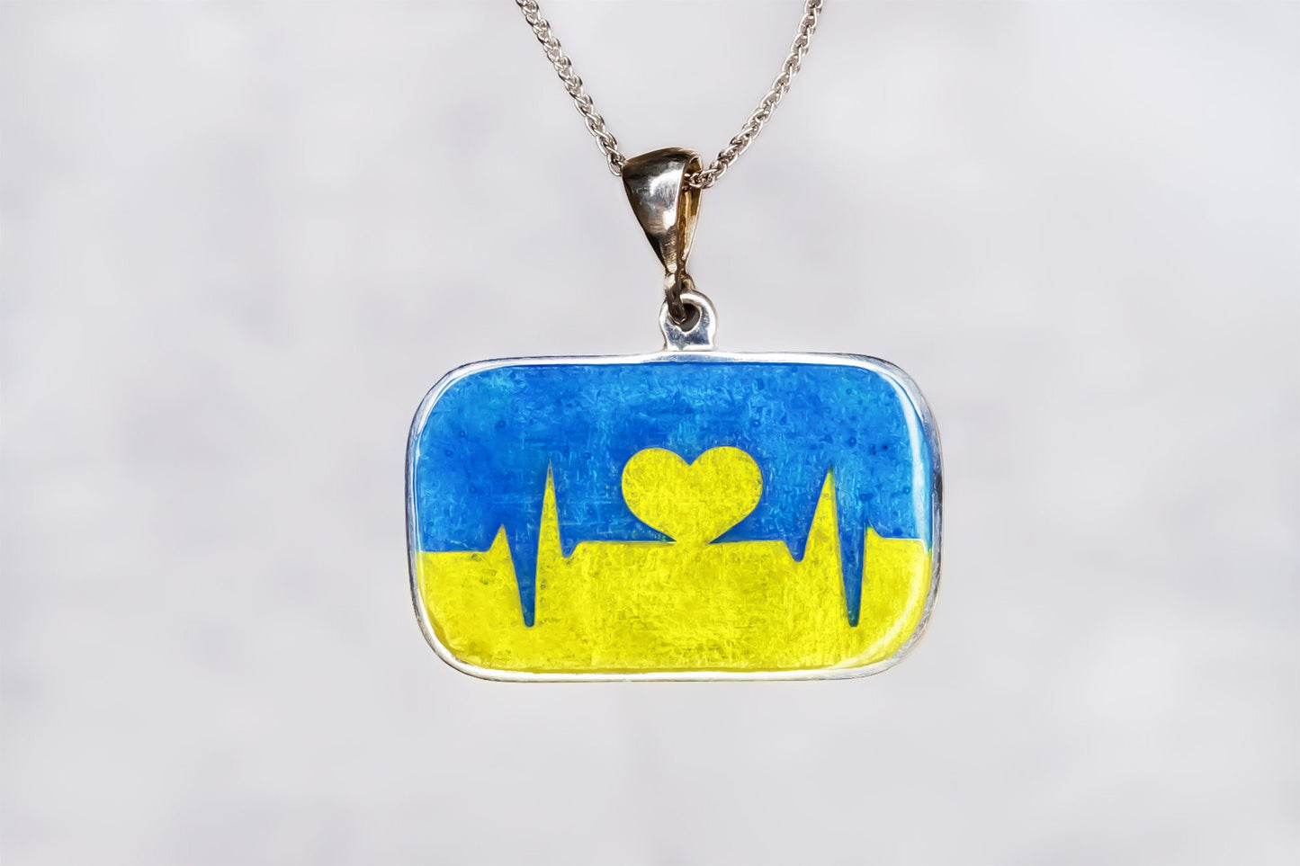 Peace collection - Handmade Silver Pendant with Cloisonné Enamel
